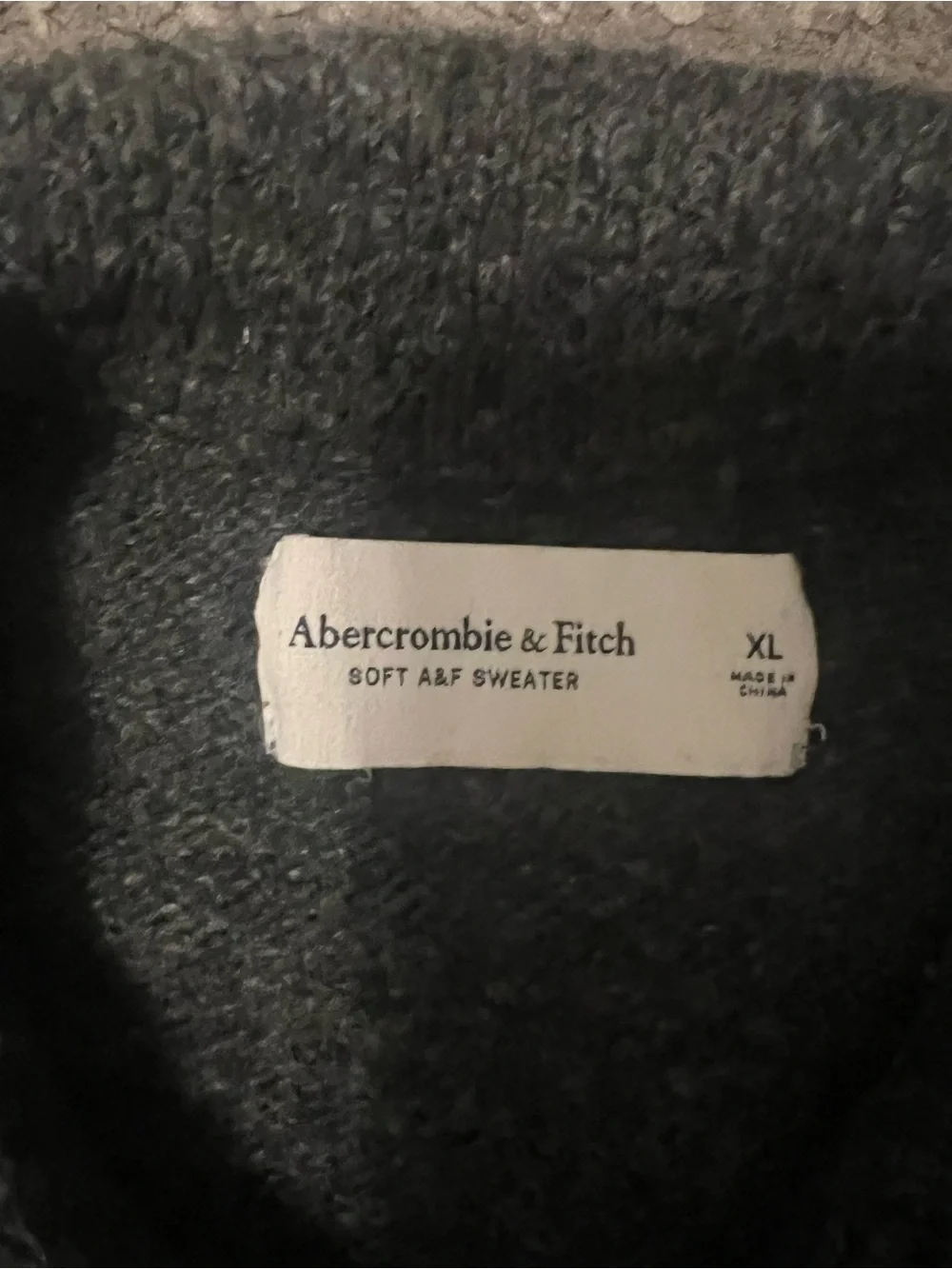 Abercrombie & Fitch Dark Gray Crewneck Polo Sweater with Cream Trim size XL